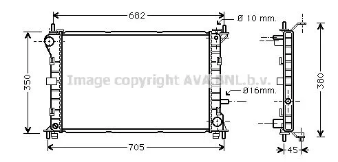 AVA QUALITY COOLING FD 2265 Радиатор охлаждения двигателя