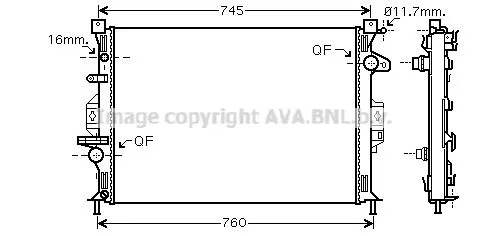 AVA QUALITY COOLING FDA2425 Радіатор охолодження двигуна