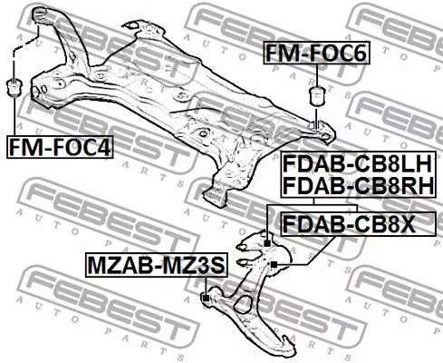 Febest FDAB-CB8LH Сайлентблок рычага