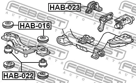 Febest HAB-023 Сайлентблок рычага