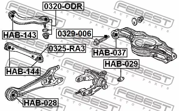 Febest HAB-029 Сайлентблок рычага