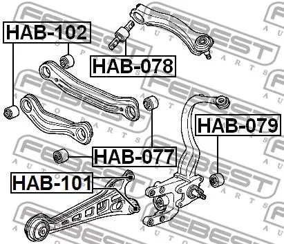 Febest HAB-079 Амортизатор