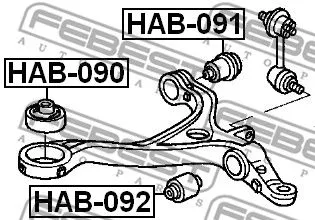 Febest HAB-091 Сайлентблок рычага
