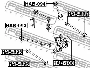 Febest HAB-093 Сайлентблок ричагу
