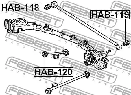 Febest HAB-119 Сайлентблок ричагу