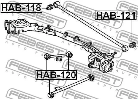 Febest HAB-121 Сайлентблок ричагу