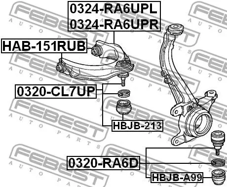 Febest HAB-151RUB Сайлентблок рычага
