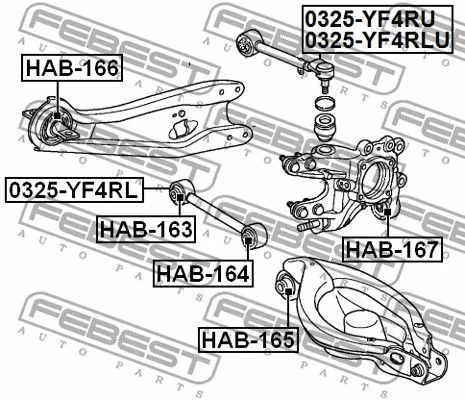 Febest HAB-166 Сайлентблок рычага