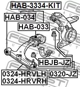 Febest HAB-3334-KIT Сайлентблок ричагу