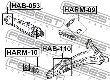 Febest HARM-09 Сайлентблок ричагу
