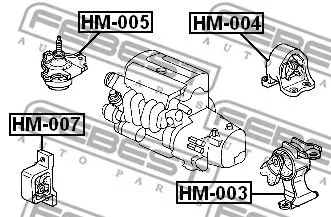 Febest HM-005 Подушка двигуна