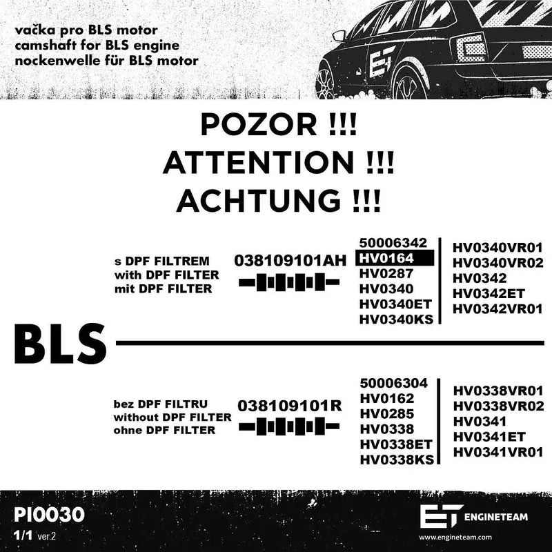 ET ENGINETEAM HV0164 Распредвал