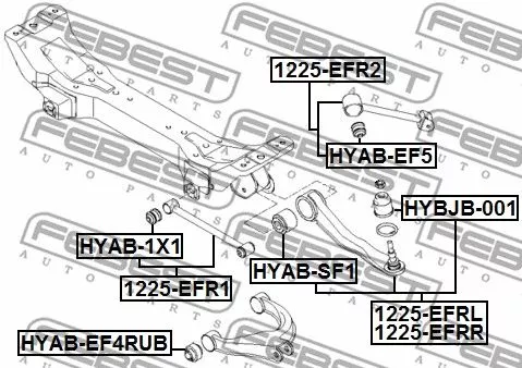 Febest HYAB-EF4RUB Сайлентблок рычага