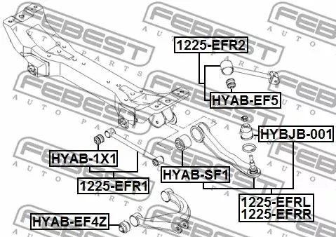 Febest HYAB-EF4Z Сайлентблок рычага