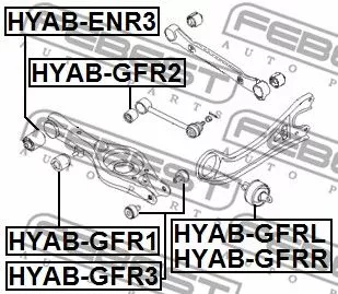 Febest HYAB-GFR2 Сайлентблок ричагу