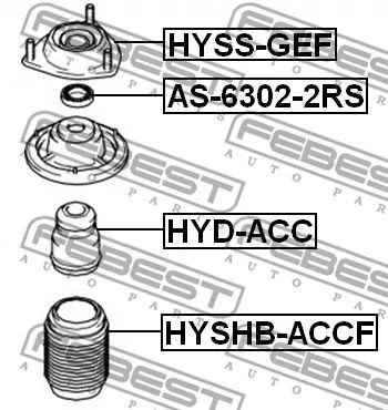 Febest HYSS-GEF Опора амортизатора