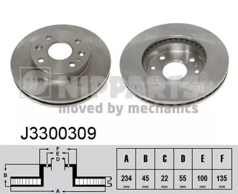 Nipparts J3300309 Гальмівні диски