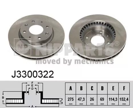 Nipparts J3300322 Гальмівні диски