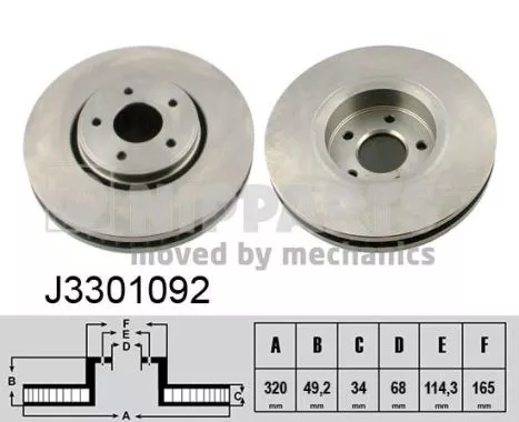 Nipparts J3301092 Гальмівні диски