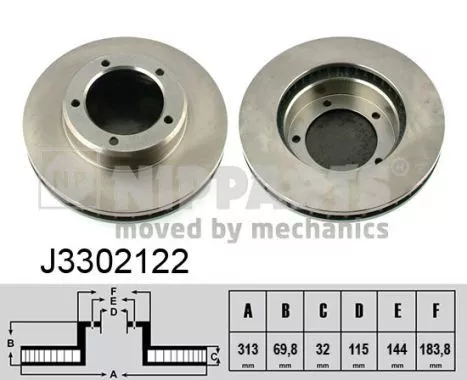 Nipparts J3302122 Гальмівні диски