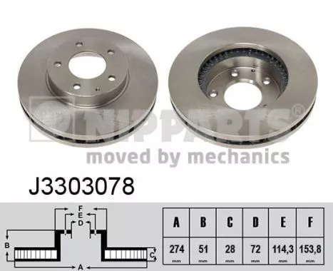 Nipparts J3303078 Гальмівні диски