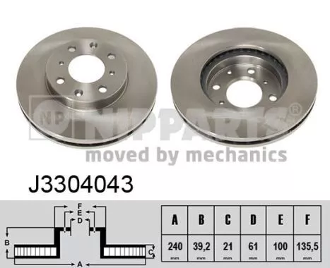 Nipparts J3304043 Гальмівні диски