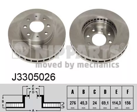 Nipparts J3305026 Тормозные диски