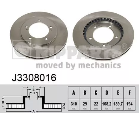 Nipparts J3308016 Гальмівні диски