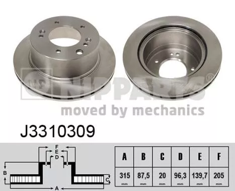 Nipparts J3310309 Гальмівні диски