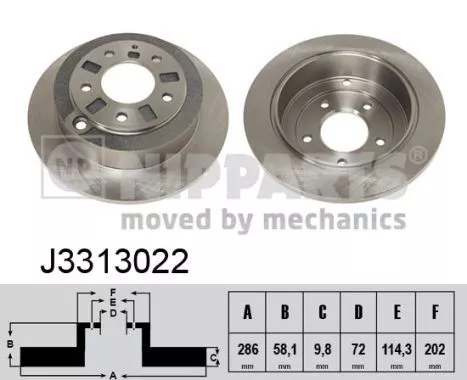 Nipparts J3313022 Гальмівні диски