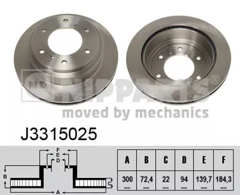 Nipparts J3315025 Гальмівні диски