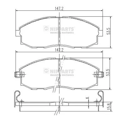 Nipparts J3600521 Гальмівні колодки