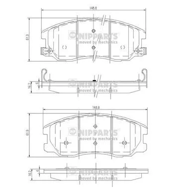 Nipparts J3600913 Гальмівні колодки