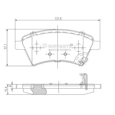 Nipparts J3608028 Гальмівні колодки