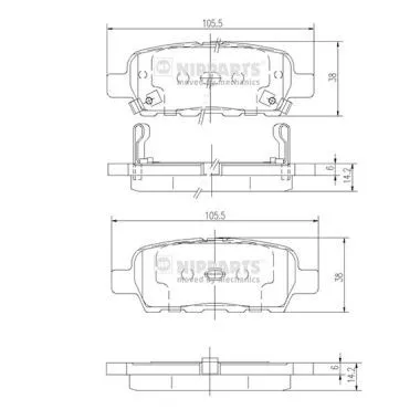 Nipparts J3611044 Гальмівні колодки