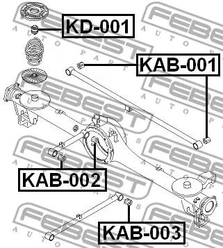 Febest KAB-002 Сайлентблок рычага