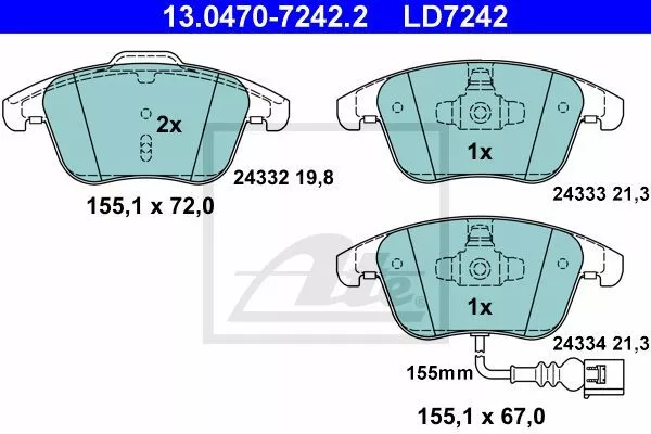 Ate 13.0470-7242.2 Тормозные колодки