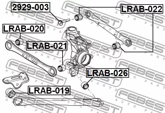 Febest LRAB-020 Сайлентблок ричагу
