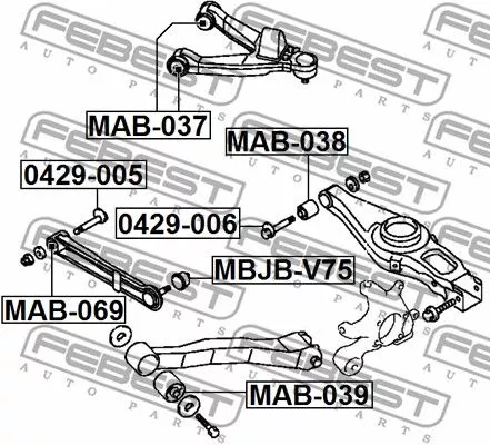 Febest MAB-039 Сайлентблок ричагу