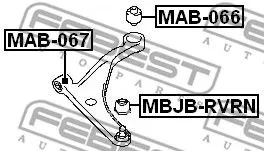 Febest MAB-067 Сайлентблок ричагу