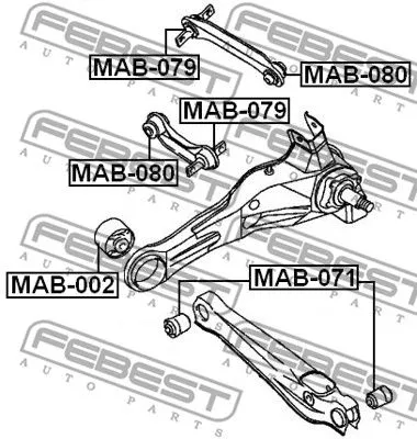 Febest MAB-071 Сайлентблок ричагу