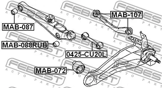 Febest MAB-088RUB Сайлентблок ричагу