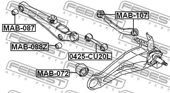 Febest MAB-088Z Сайлентблок ричагу