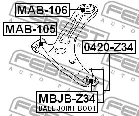 Febest MAB-106 Сайлентблок рычага