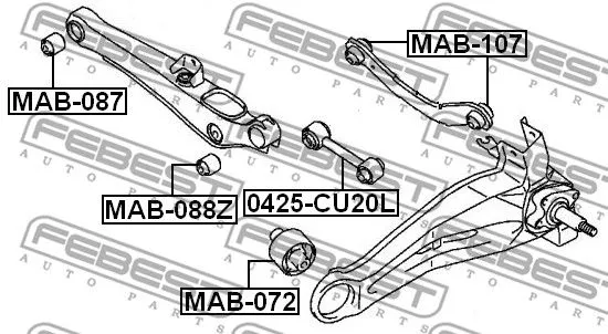 Febest MAB-107 Сайлентблок рычага
