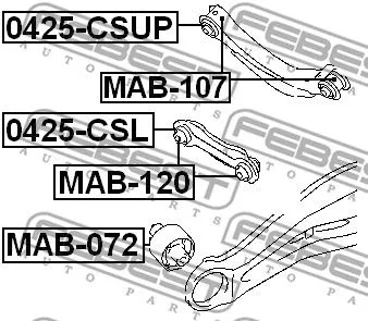 Febest MAB-120 Сайлентблок рычага