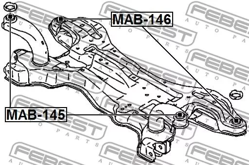 Febest MAB-146 Сайлентблок задней балки