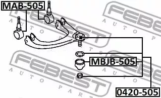 Febest MAB-505 Сайлентблок рычага