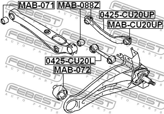 Febest MAB-CU20UP Сайлентблок ричагу