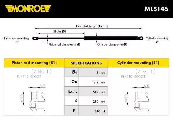 Monroe ML5146 Газовий упор багажника